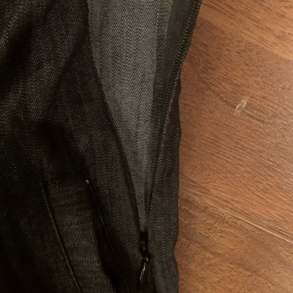 Womens One Piece Jean Romper With Red And White Gingham Ruffle size small - Picture 7 of 11